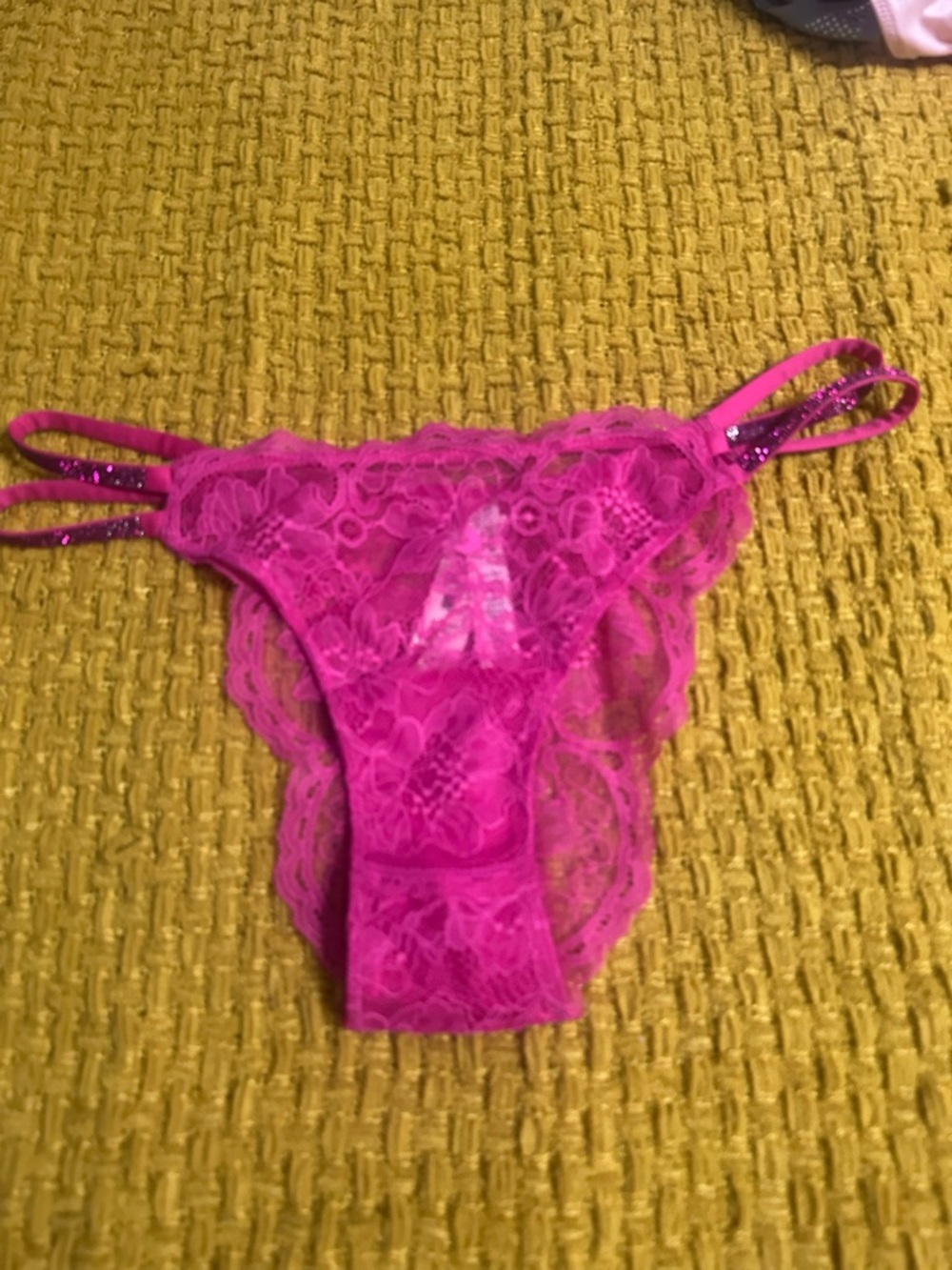 Victoria’s Secret Hot Pink Lace Strappy Panty